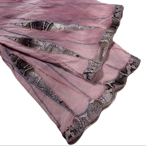 Obstinee By Ika size 12 unique pink & grey zip up shirt with lace & 3/4 sleeves - Picture 10 of 16